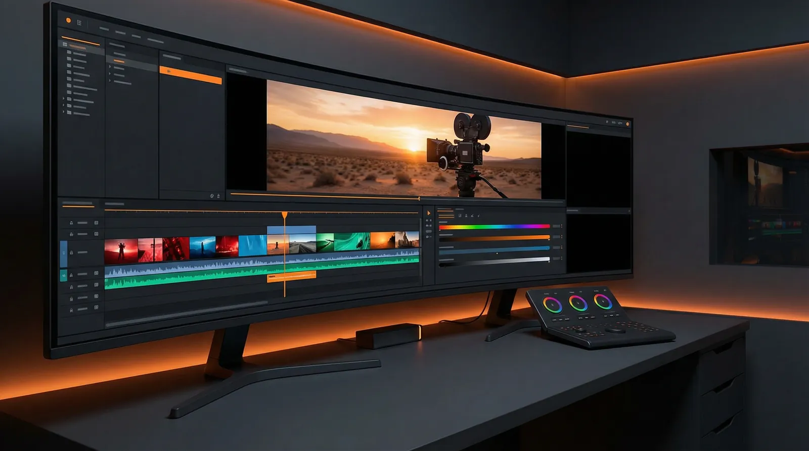 51视频 专业视频剪辑工作台界面